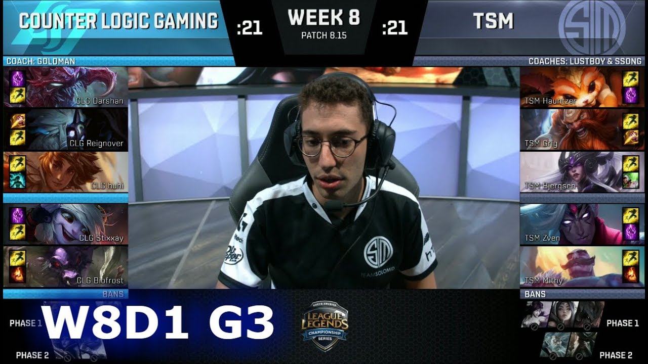 CLG vs TSM | Week 8 Day 1 S8 NA LCS Summer 2018 | TSM vs CLG W8D1