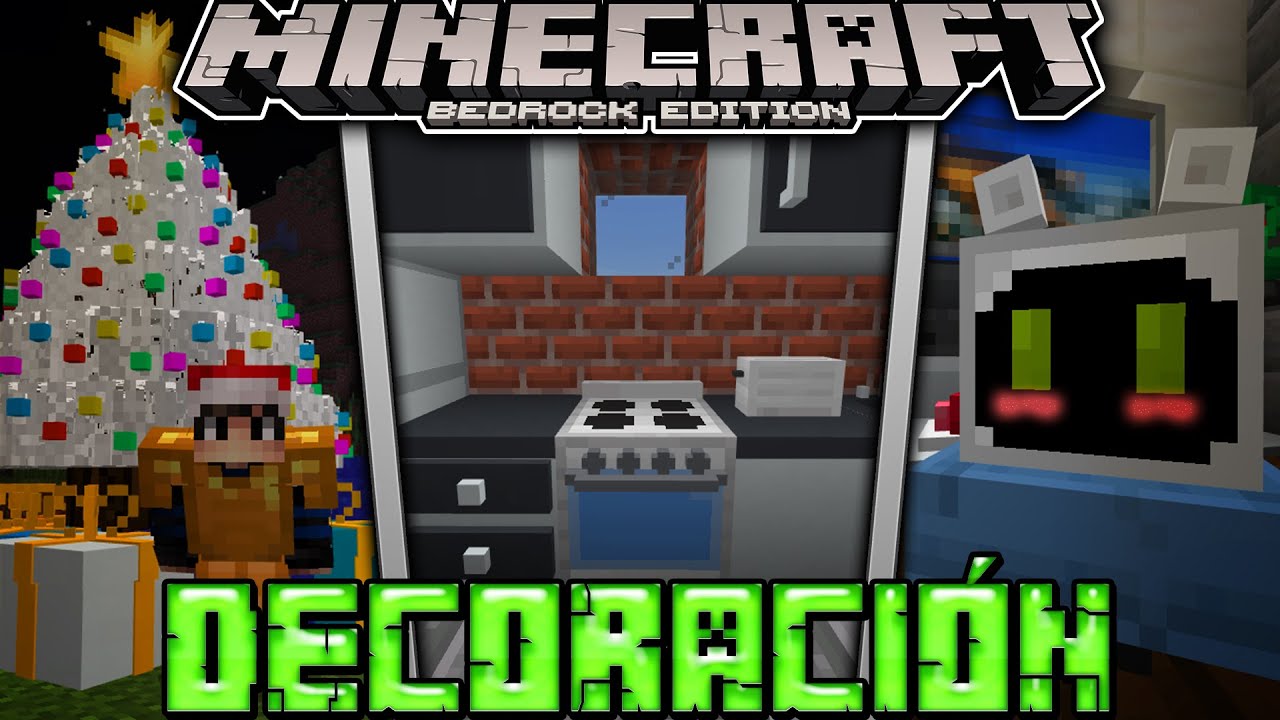 TOP 5 MEJORES ADDONS de DECORACIÓN para MINECRAFT PE 1.16.201 DECORACIÓN NAVIDEÑA Y ROBOT