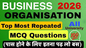 Business organisation | important questions 2025-26 | Bcom 1st semester exam | MCQ question