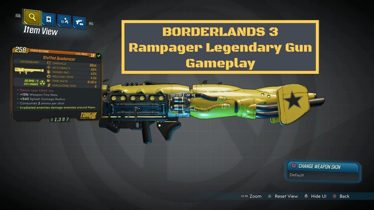 Borderlands Rmapager Borderlands 3 Legendary Weapon from Rampager Boss Fight - YouTube