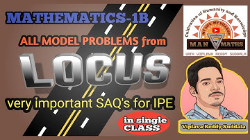 #Locus | what is locus | equation of the locus | important saqs for IPE | M-1B | by ViplavaReddy