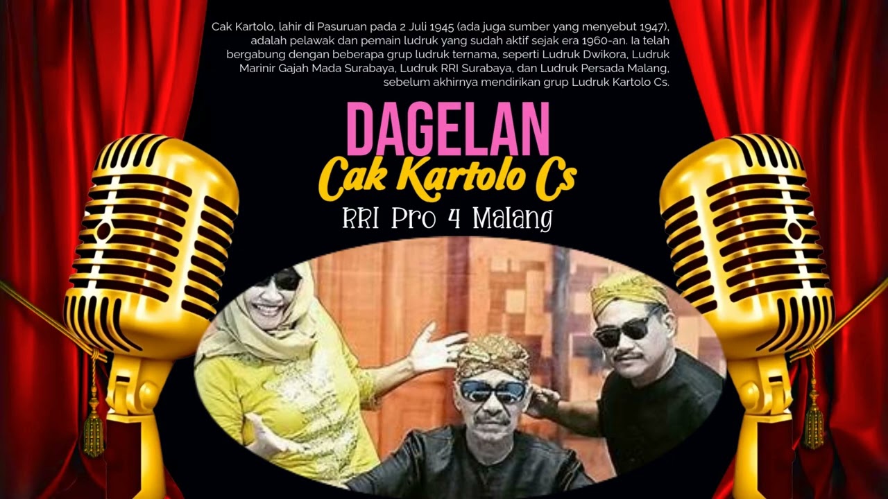 Dagelan Ludruk Kartolo Cs  Surabaya via RRI Pro 4 Malang, Jatim