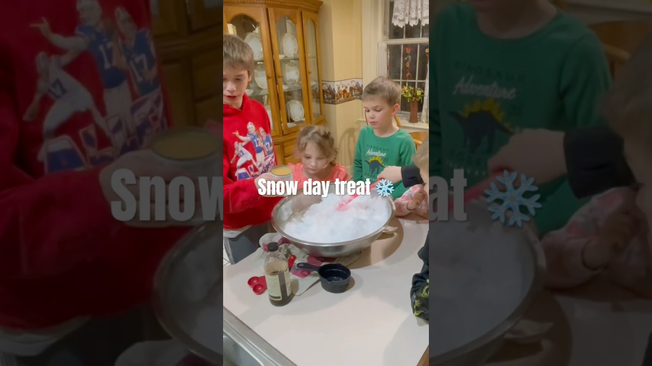 Snow day treat ❄️🍨8 kids helped… chaos followed 😂