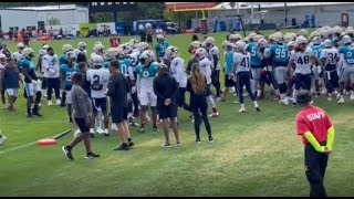 Fight breaks out at Panthers, Patriots practice after late hit on McCaffrey