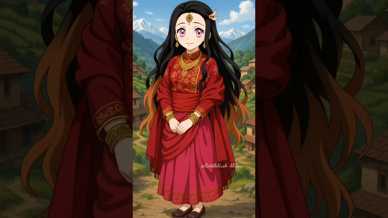 Demon slayer girls x Nepali dress | 