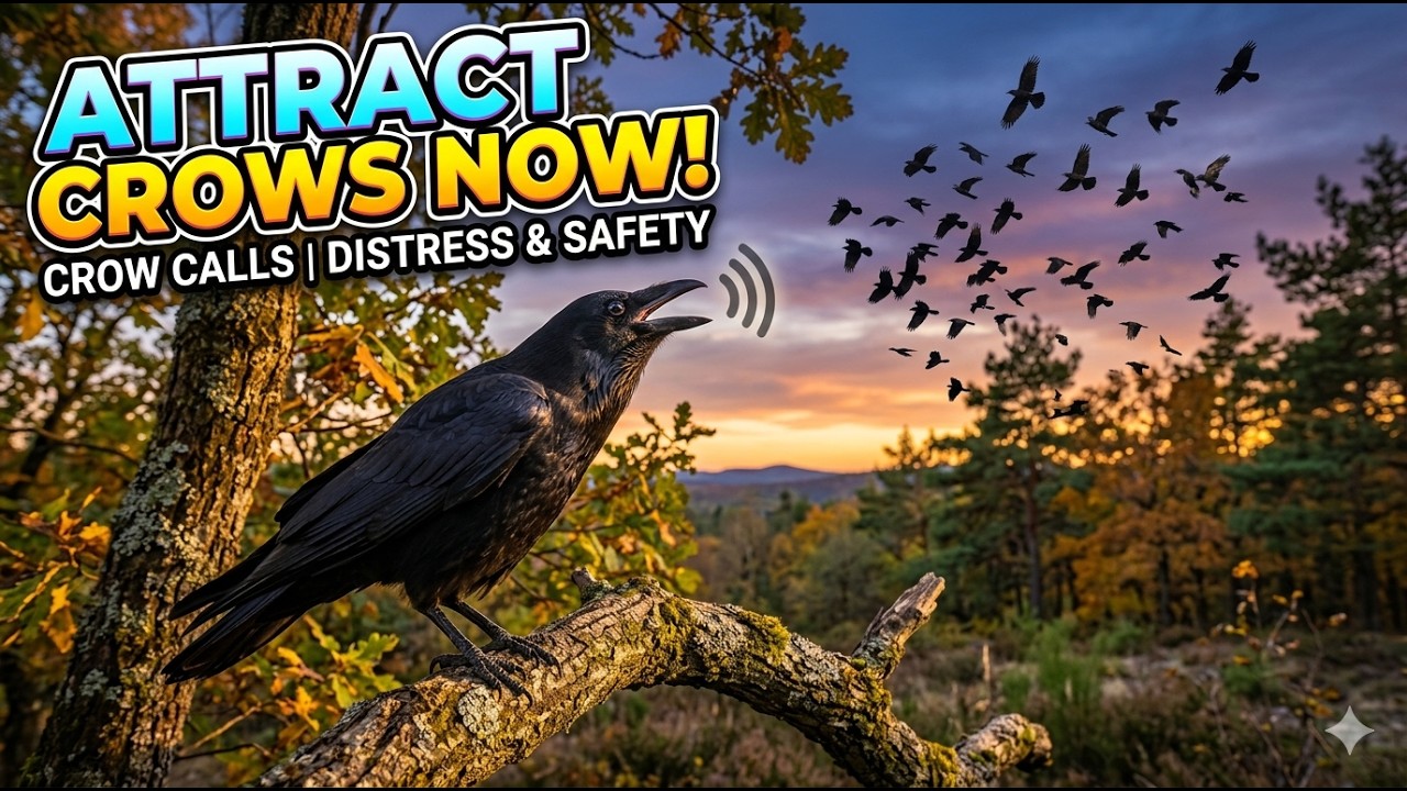 Snow Crow Call Crow call to attract crows |Crow sounds | Deciphering Crow Distress ...