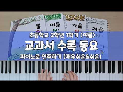 2-1 초등 교과서 [여름] 동요 피아노로 연주하기 (소벗 편곡) | 우리집 대문놀이 달팽이집 매미의노래 올챙이와개구리 두꺼비집이여물까 수박장수