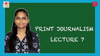 MJMC 102 | Print Journalism | Lecture 7