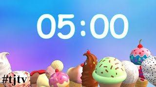 5 Minutes Timer  🍦🍨Ice Cream Dancing on Summer Music