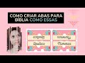 DIY Como Fazer Abas para Bíblia para Imprimir