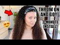 3-MINUTE ombre curly headband wig install! You should get one by now 😍