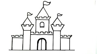 How to draw a Castle || Castle drawing for kids || how to draw castle step by step