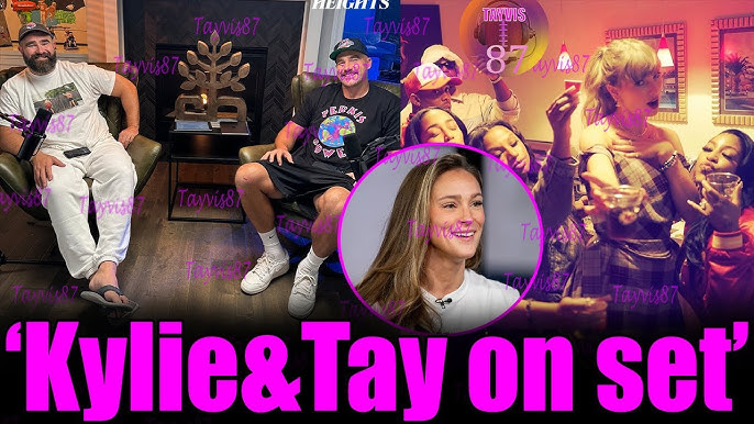 Kylie Kelce & Taylor Swift JOIN Travis & Jason on the set of New Heights podcast - YouTube