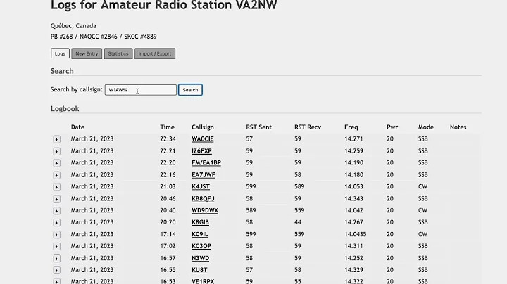 VA2NW Logger Demo