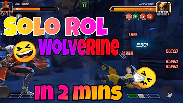 Guillotine Solo ROL Wolverine IN 2 Min's | With Only 6* R1 L1 Guillotine | MCOC | Invision Monster