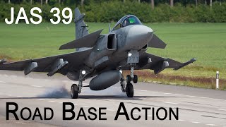 Road base action! Swedish Air Force JAS 39 Gripen