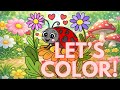 🎨 Cute Ladybug Coloring for Kids | Spring Coloring Fun | Relaxing & Upbeat Music | ASMR Coloring 🐞🌼
