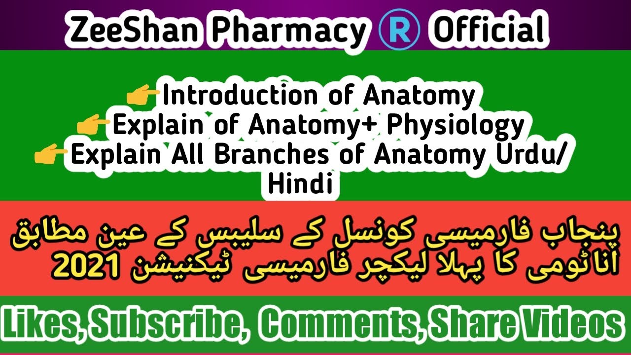 ZeeShan Pharmacy® || Introduction of Anatomy 2021|| branches of anatomy| explain physiology ||