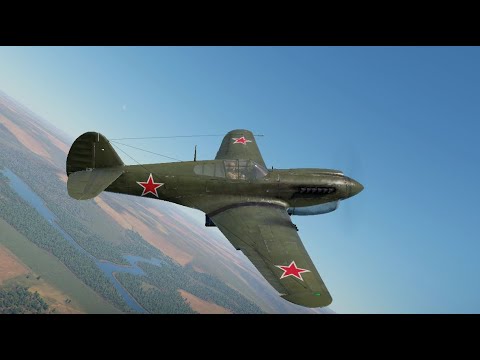 Видео: Бой на истребителе P-40E-1 Kittyhawk (советский) в VR шлеме в War Thunder. СБ режим.