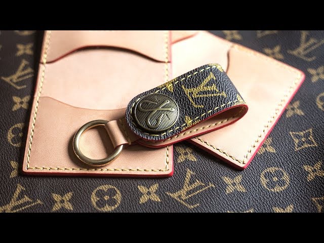 First up-cycling project: Louis Vuitton pocketbook into a cardholder and  keychain : r/Leathercraft