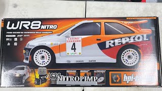 HPI WR8 Rally. Cosworth Escort Unboxing. #nitro #hpi #largestnitrocollection