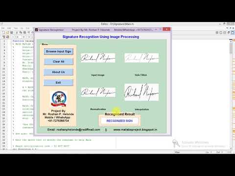 Signature Recognition using Matlab Source Code