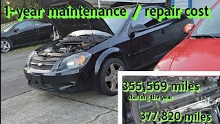 377,820 Mile Chevy Cobalt maintenance / repair cost for one year 