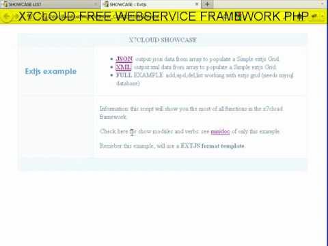X7Cloud Framework working with EXTJS  - JSON & XML + docs example