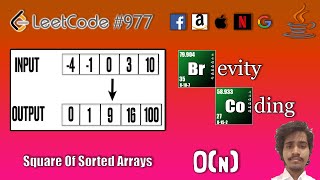 [Java] LeetCode  - 977 - Squares of a Sorted Array - In O(N) Time And O (N) Space Complexity