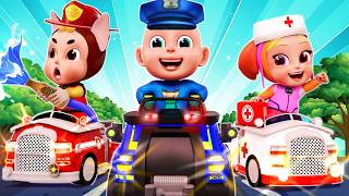rescue team is coming fire truck police car ambulance rosoo