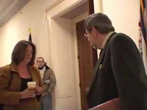 Congressman Obey meets Tina Richards