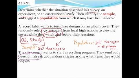 Identifying surveys, experiments, and observational studies (and samples/populations)