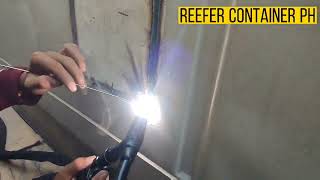 REPAIR CUT AT SIDE PANEL, STAINLESS WELDING - REEFER CONTAINER BOX REPAIR