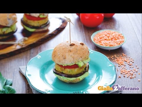 Vegan burger di lenticchie rosse