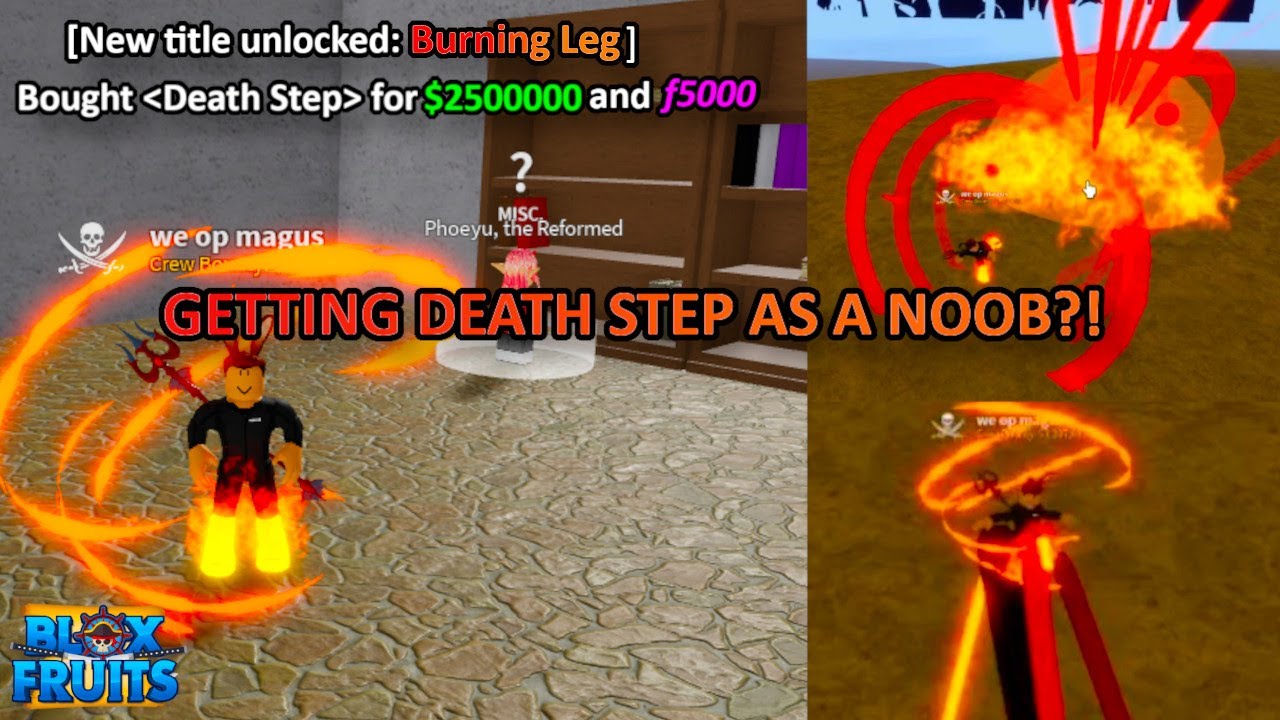 Noob gets Death Step Blox Fruits Roblox YouTube