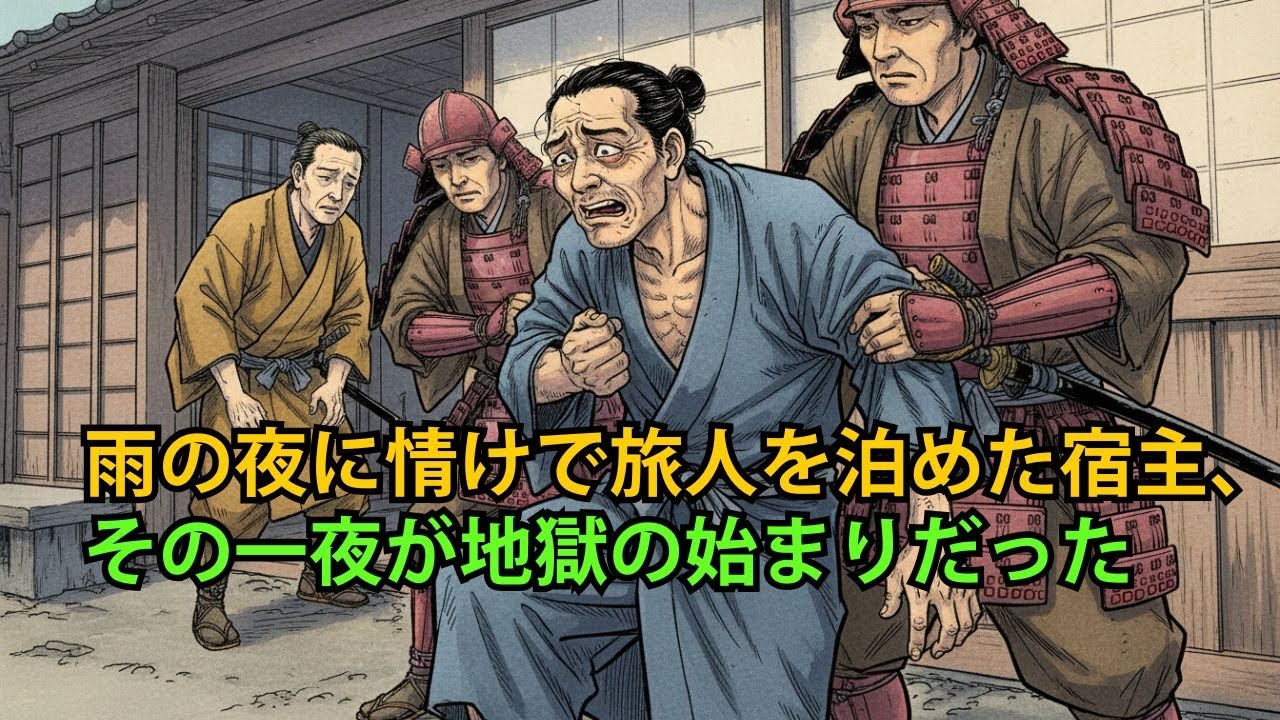 雨の夜に情けで旅人を泊めた宿主、その一夜が地獄の始まりだった| 野談 | 伝説 | 昔話 | 説話 | 民話