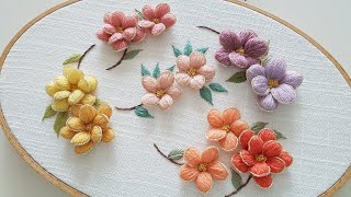 프랑스자수 ㅣ 까네틸, 울사 꽃자수  Cannetille, wool thread flower embroidery /stumpwork embroidery