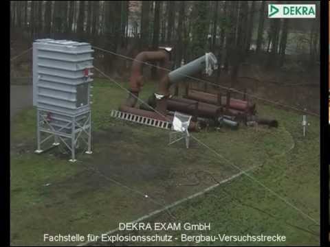 Explosion testing of a pocket filter