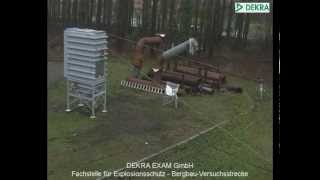 Explosion testing of a pocket filter