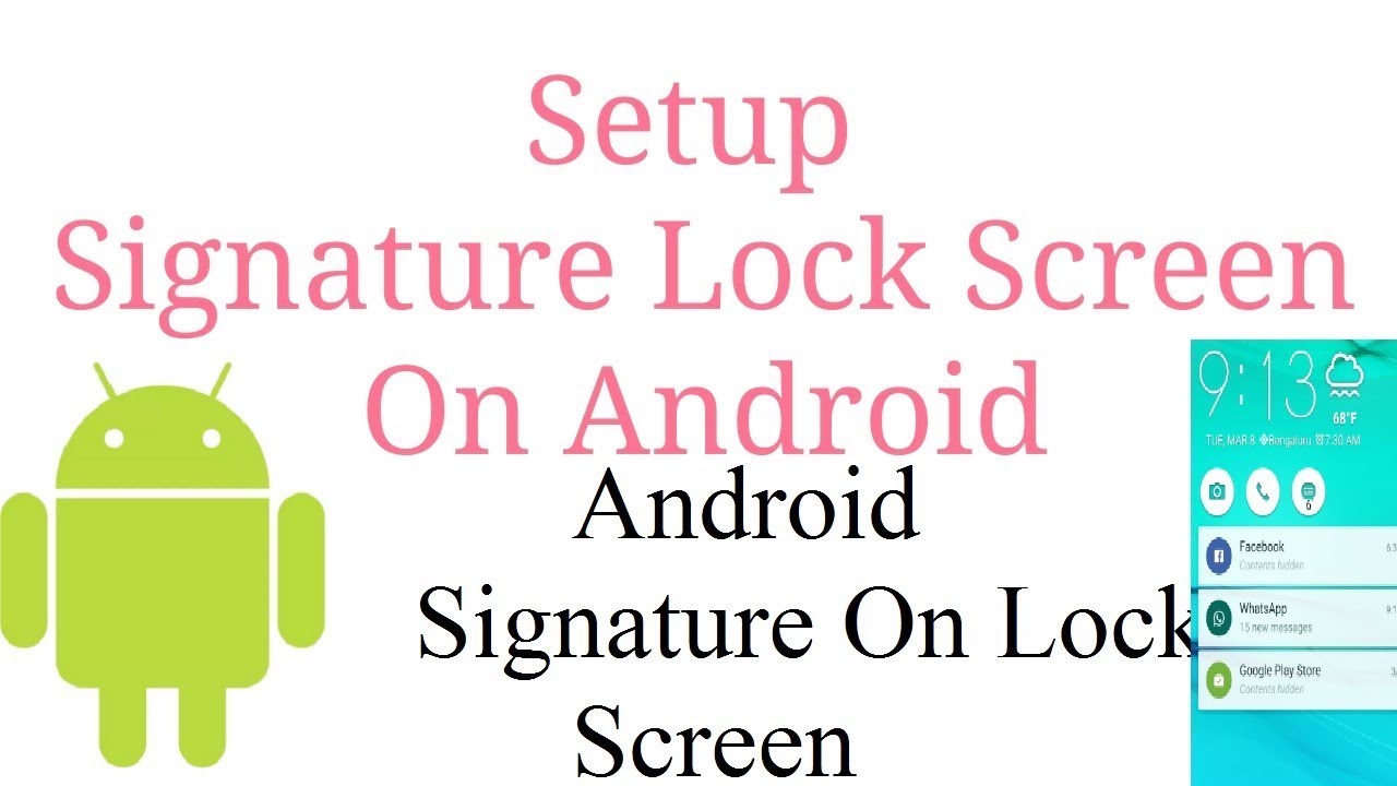 Setup🖕🖕🖕 Signature On Lock Screen📲 For Android Phone📱📱📱😬😬😬 - YouTube