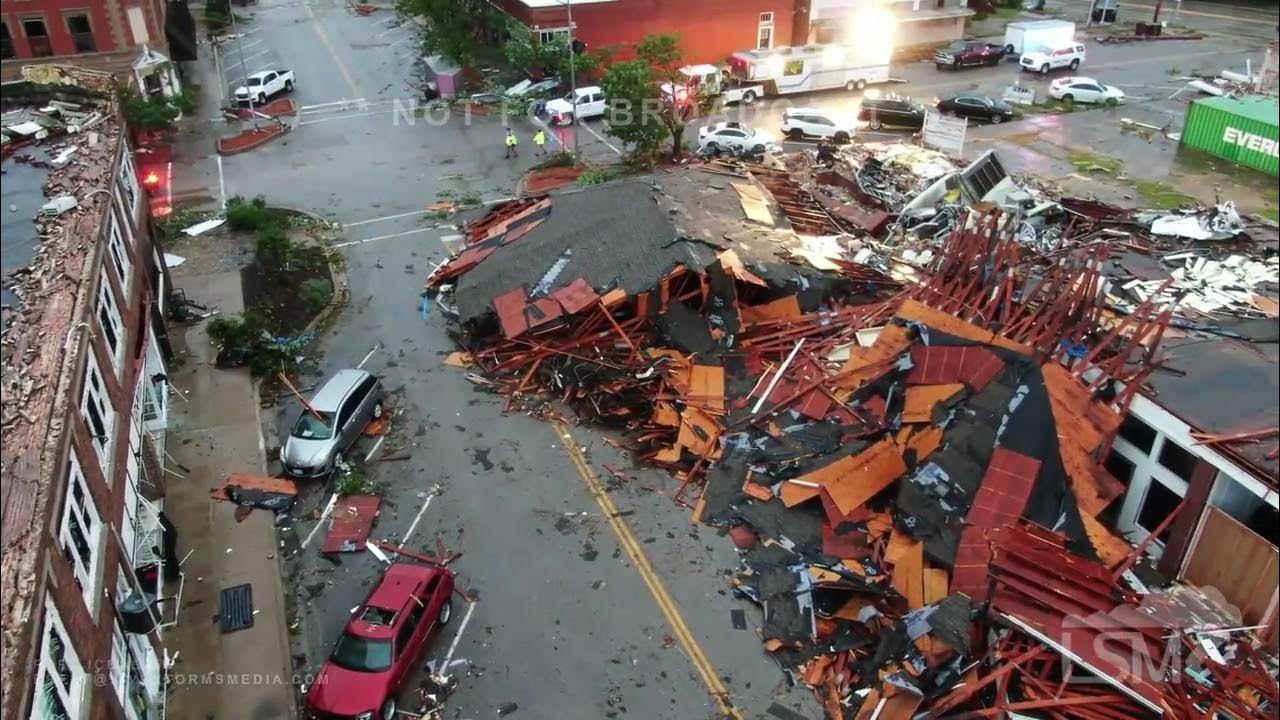 04282024 Sulphur, OK Extensive Tornado Damage in Downtown Buildings Destroyed *Drone
