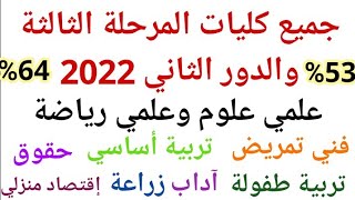 جميع الكليات المتاحة في تنسيق المرحلة الثالثة 2022 لشعبة علمي علوم وعلمي رياضة/كليات المرحلة الثالثة