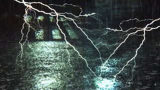 Sleep instantly with heavy rain and thunder falling to the earth's floor on a cold night - ASMR.