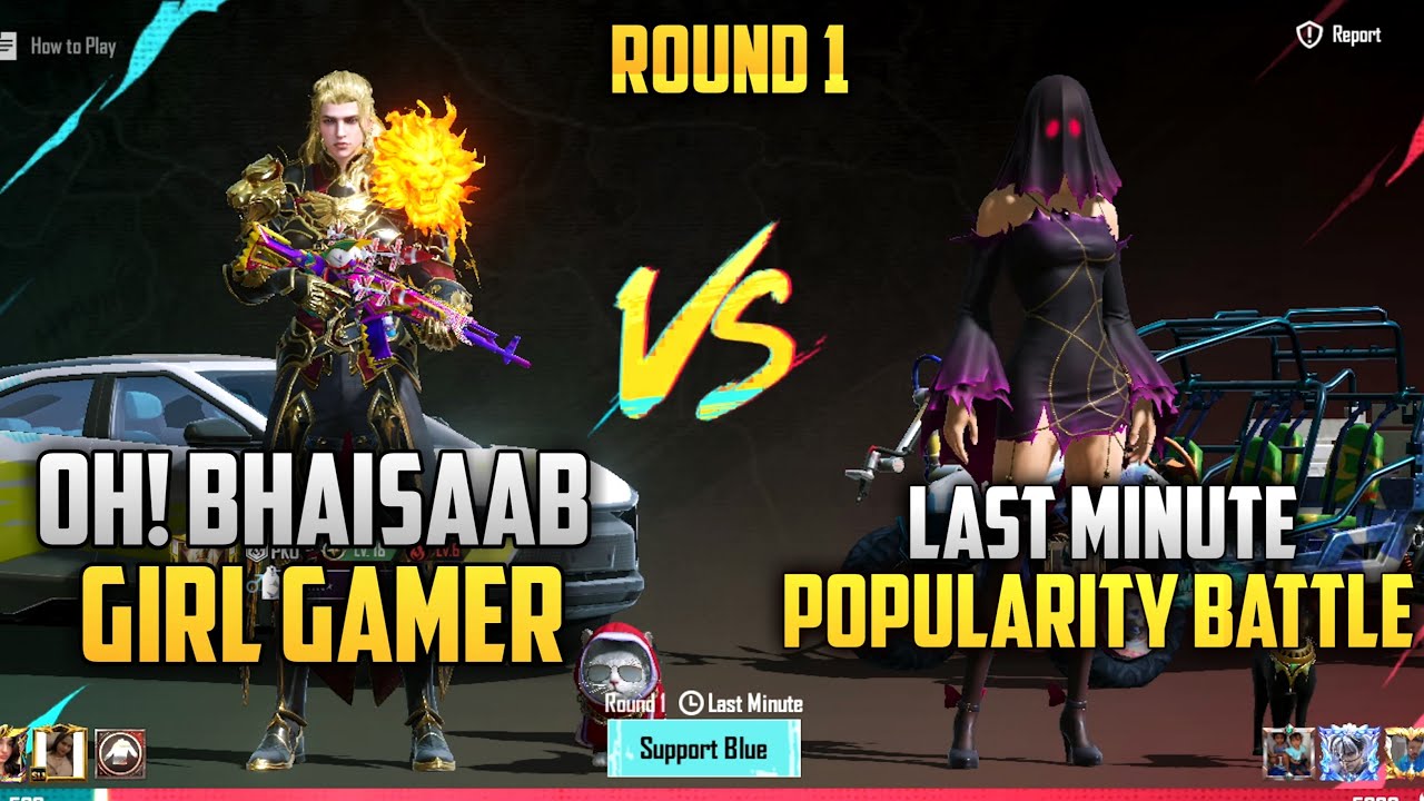 LAST MINUTE POPULARITY BATTLE ROUND 1 BGMI | GIRL OPPONENT POPULARITY BATTLE 