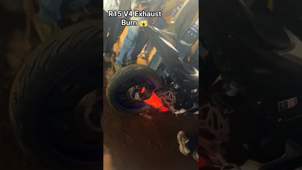 Silencer Jal ke rakh 😱R15v4 exhaust burn 🧨 Akrapovic Exhaust 🏍️ Firing Sound ☠️