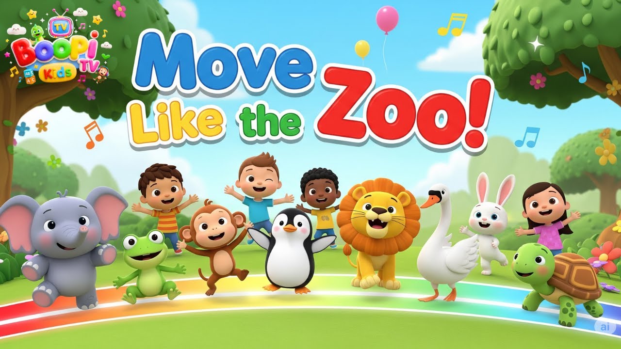 Move Like the Zoo! 🐘 Fun Animal Dance Song for Kids Learn Actions with ...
