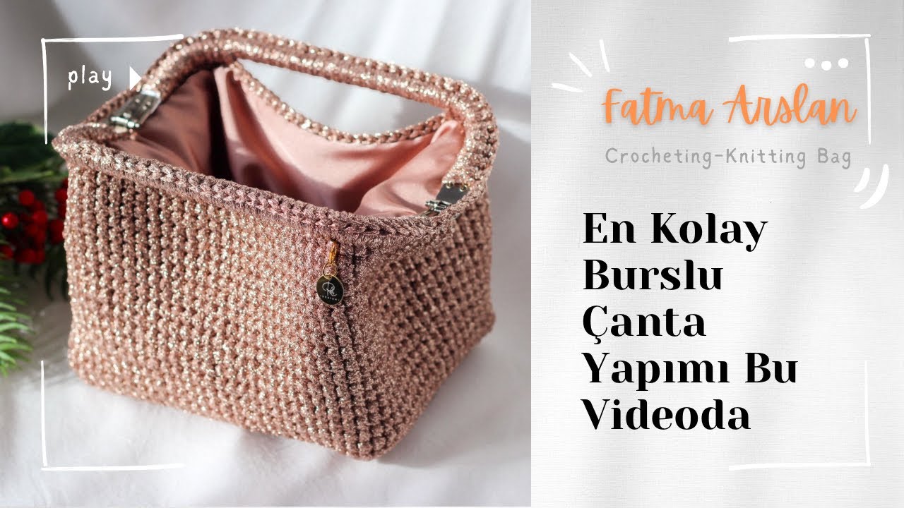 Simli Ribbon İp ile Gizli Burslu Örgü Çanta Yapımı