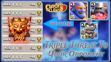 How Much Strong 3 Most Powerful Troops Together?! Super Bowler+Meteor Golem+Thrower Combo. Army 👇