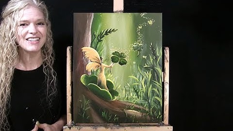 Learn How to Draw and Paint "FOUR-LEAF CLOVER FAIRY" with Acrylics- Paint & Sip at Home - Art Lesson