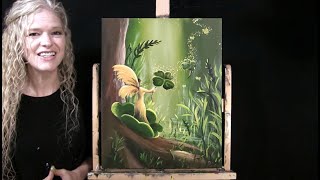 Learn How to Draw and Paint "FOUR-LEAF CLOVER FAIRY" with Acrylics- Paint & Sip at Home - Art Lesson screenshot 4